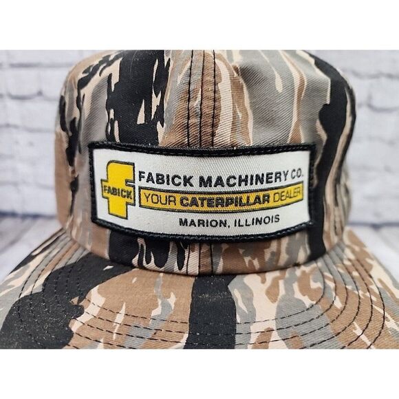 NOS Vtg K-BRAND Product FABICK MACHINERY Cat Caterpillar Snapback PATCH Camo Hat - Picture 2 of 8